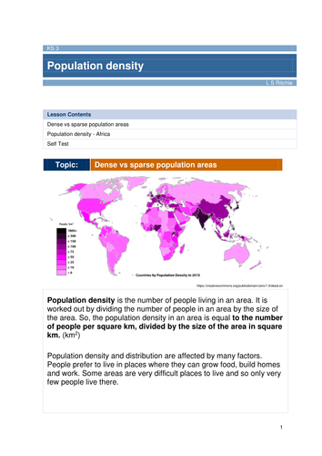 Population - density, distribution, structure and migration