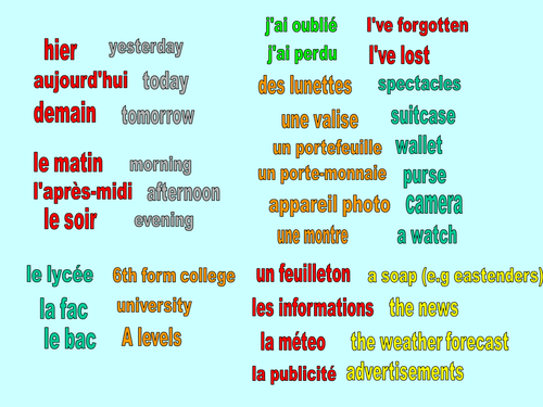 More high frenquently used words booster found in GCSE French