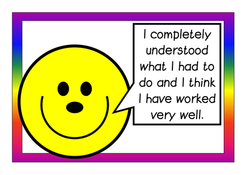 Self assessment posters - smiley faces