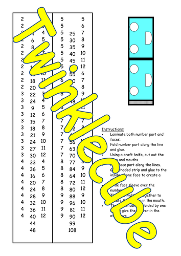 Times table slider