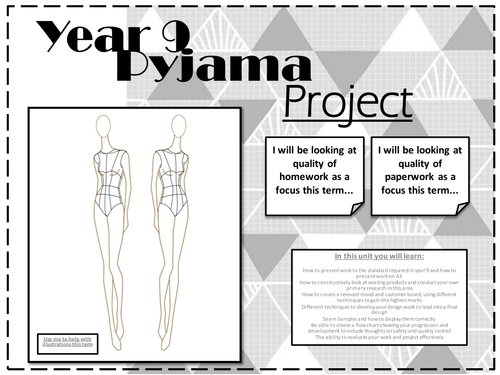 year 9 textiles pyjama porject by adele1818 teaching resources tes