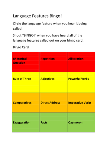 GCSE English Language Revision Games and Puzzles