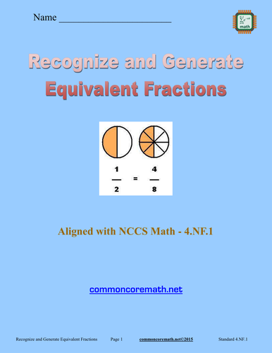 Recognize and Generate Equivalent Fractions - 4.NF.1