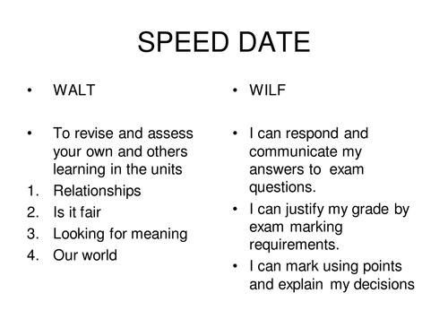 speed date that revision 