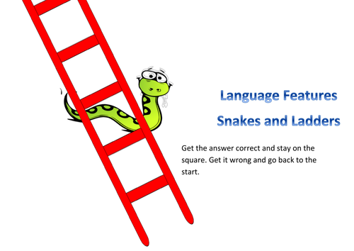 GCSE English Language - Language Features Snakes and Ladders