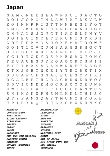Japan Word Search 