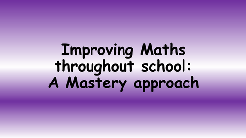 Improving Maths (presentation only)