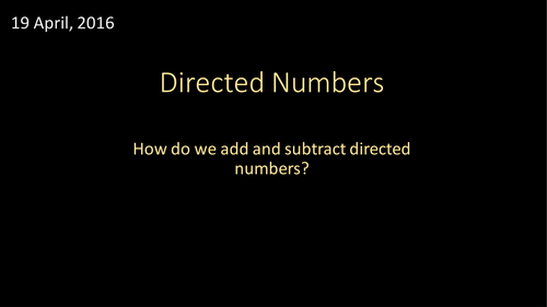 Adding and Subtracting Directed Numbers (including functional questions)