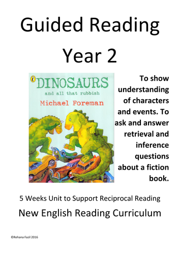 guided reading year 2 dinosaurs and all that rubbish by