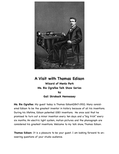 Thomas Edison: A Reader's Theater Script