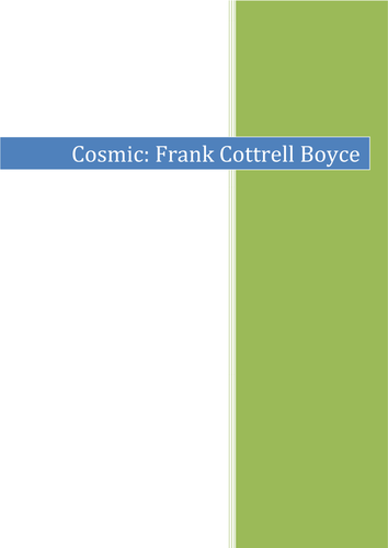 'Cosmic' Frank Cottrell Boyce Complete Guided Reading Planning Unit (10 sessions)