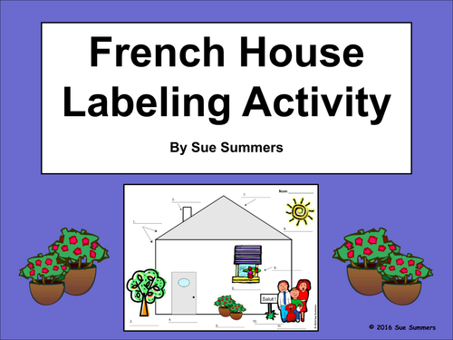 French House Exterior Diagram and Labeling Activity - La Maison