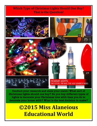 Opinion Writing: What Type of Lights Shall I Buy?