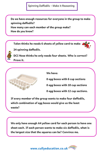 St David's Day Numerical Reasoning and Challenge Area