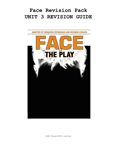 FACE The Play Revision Guide for Drama GCSE WJEC
