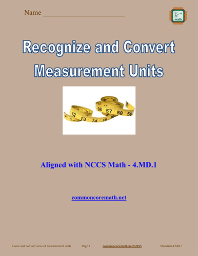 Recognize and Convert Measurements - 4.MD.1