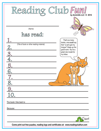 Spring Sound of 'I' Reading Log and Certificate Set