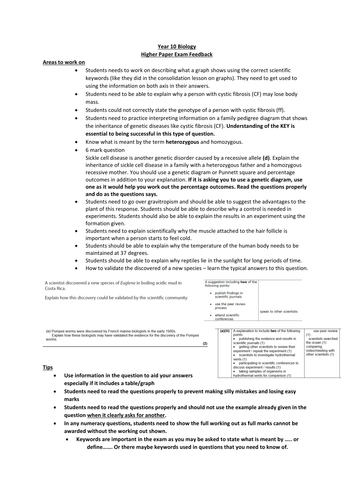 EDEXCEL B1 and B2 Revision Tips