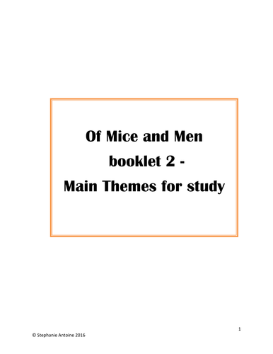 Of Mice and Men booklet 2 - Main Themes for Study