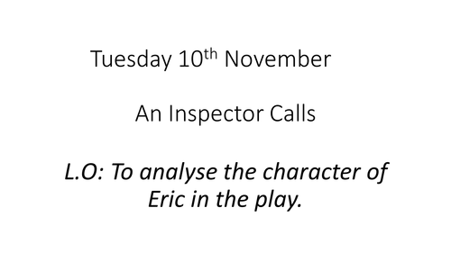 An Inspector Calls complete scheme of work