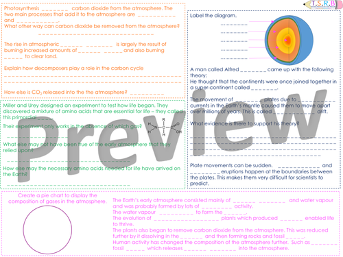 C1 Earth and Atmosphere Revision Mat