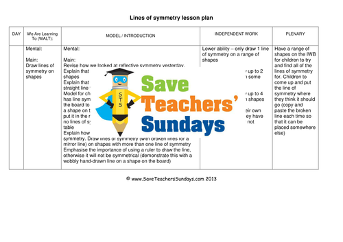 Line Of Symmetry KS1 Worksheets, Lesson Plans, PowerPoint and Plenary