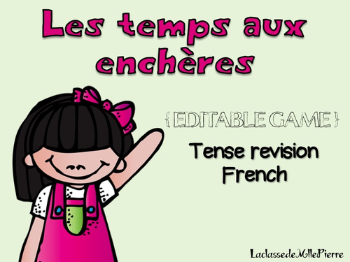 French tenses {FULL GAME} - Auction with rules and resources {EDITABLE}