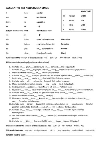 Accusative adjective endings in German