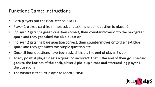 Functions Game - Substitution, Solving & Composite