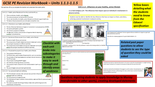 GCSE PE Revision Workbook for Units 1.1.1 - 1.1.5 based on Andy Murray (for Edexcel)