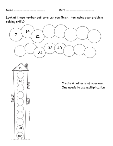 Number patterns- problem solving