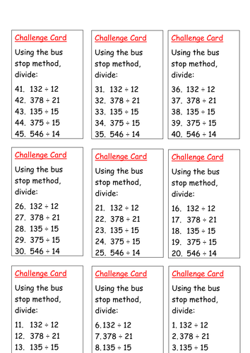 Upper KS2 - Dividing