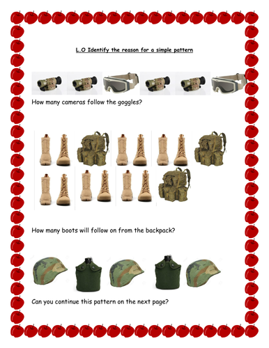 Spotting patterns- including an army theme
