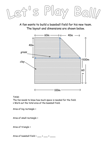 Finding the area of simple compound shapes, low ability year 7 group