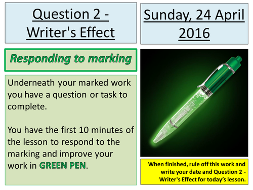 Igcse 0522 Extended Question 2 Writer S Effect Teaching Resources