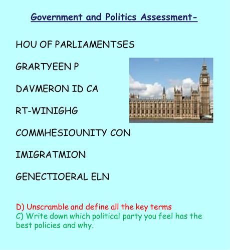 Government and Politics Assessment - Citizenship