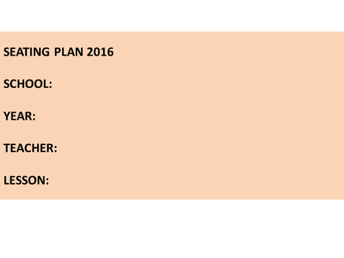 Seating Plan Template 