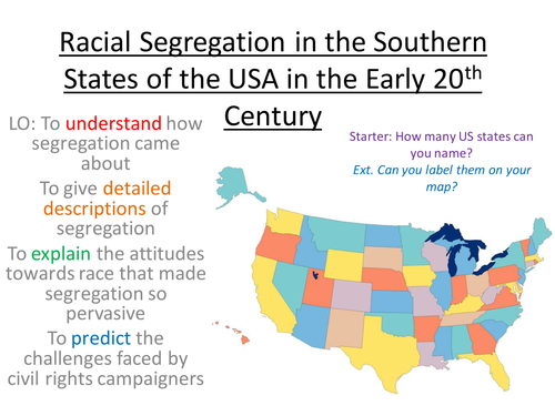 Segregation in the Southern States of the USA