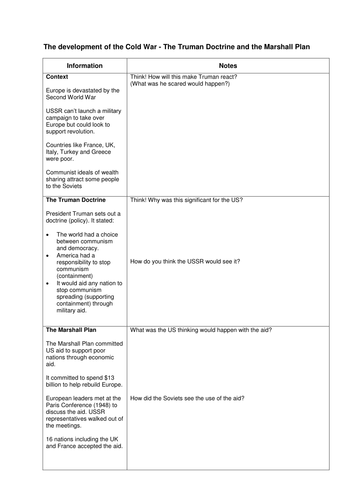 Truman Doctrine and Marshall Plan