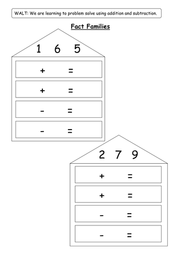 Fact Families - Differentiated Worksheets