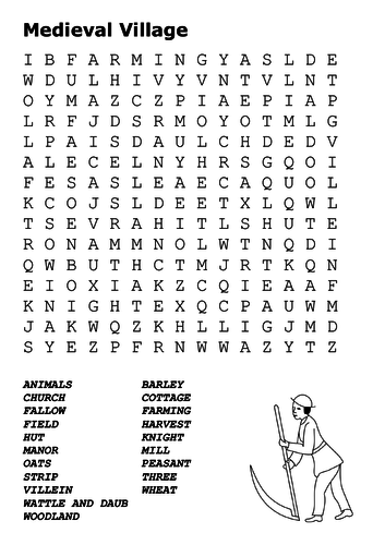 Medieval Village Word Search 