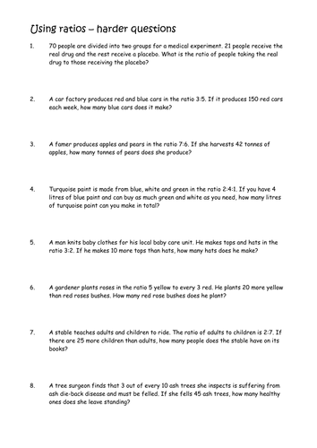 ratio problem solving ks3