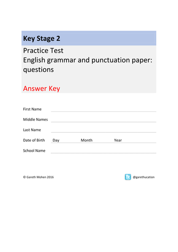 KS2 - SPAG - Grammar and Punctuation Practice Test