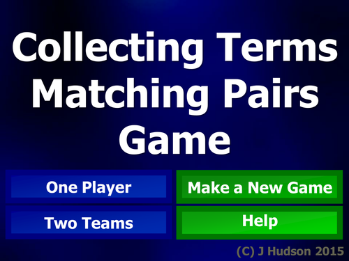 Collecting Terms Algebra Matching Pairs Interactive Game