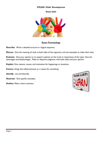 CPLD Level 3 unit 1 revision booklet