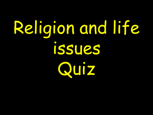 WJEC Religion and life issues quiz 