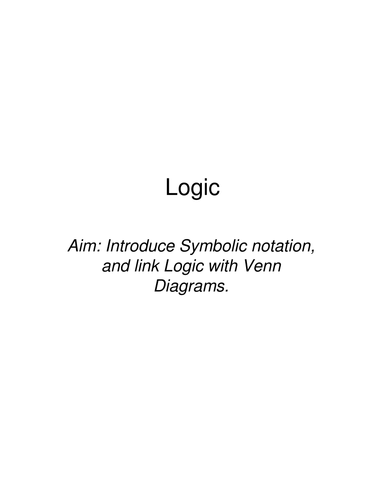 IB Maths studies - logic. Introduction to Symbolic notation