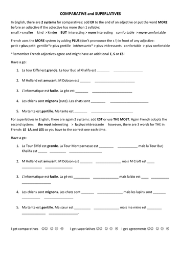 comparatives in French