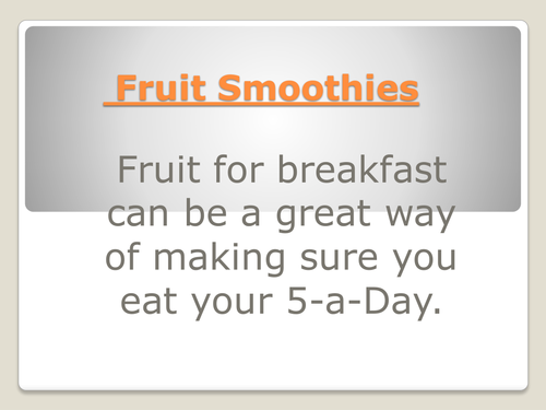 Design a fruit smoothie KS2 Food