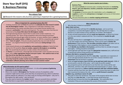 BS03 Applied Business Pre-release: Focus on Business Planning